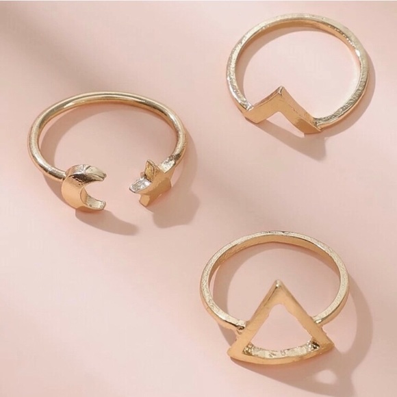 Geometric Aesthetic Ring Set - Picture 3 of 3